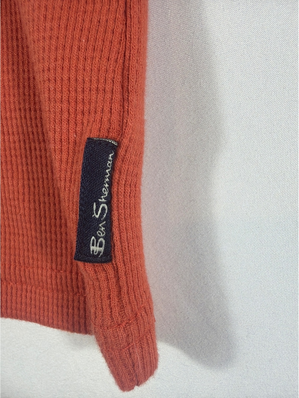 Ben Sherman kids Orange Waffle Knit Long Sleeve Shirt Size 6 - Picture 2 of 7